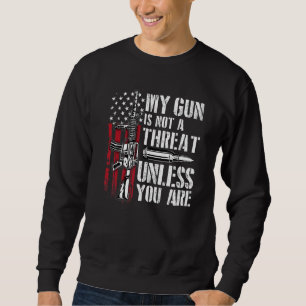 Sudadera Mi Pistola No Es Una Amenaza A Menos Que Seas Dueñ