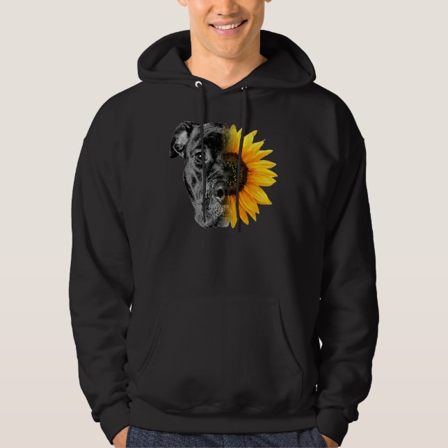 Sudadera Mi Pitbull Es Un Girasol Que Comparte Un Hippie Su (Anverso)