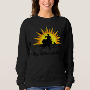Sudadera Mi Plan de Jubilación Retro Atardecer Kayak Barco 