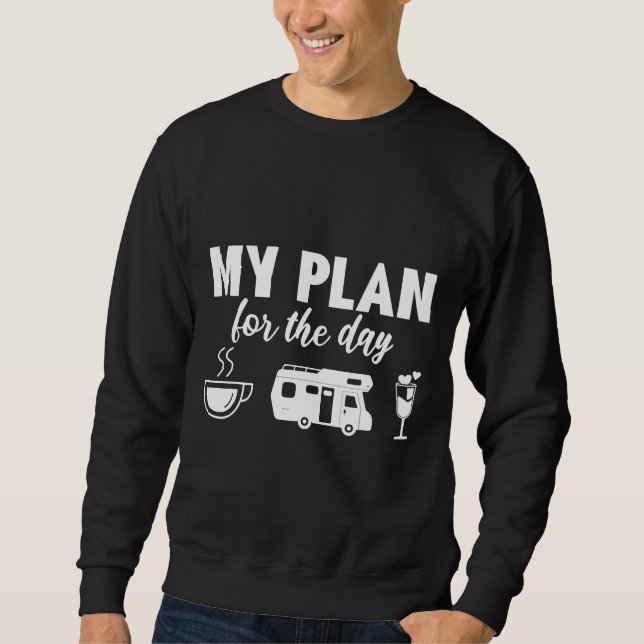 Sudadera Mi plan El día del café Camping Wine (Anverso)