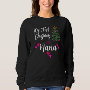 Sudadera Mi Primera Navidad Como Nana Pink Hearts Tree