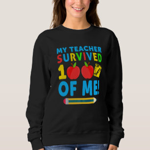 Sudadera Mi profesor sobrevivió a 100 días de mi 100° día d