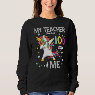 Sudadera Mi profesor sobrevivió a 100 días de mi escuela