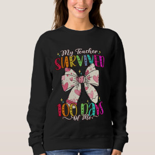 Sudadera Mi profesora sobrevivió 100 días de mi amor escuel
