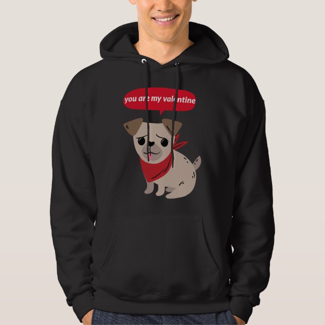 Sudadera Mi Pug Es Mi Valentín-Cute Gracioso Pug Classic T- (Anverso)