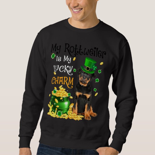 Sudadera Mi Rottweiler Es Mi Afortunado Encanto De Perro Cu (Anverso)