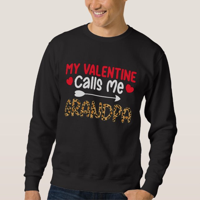 Sudadera Mi San Valentín me llama búfalo de leopardo del ab (Anverso)