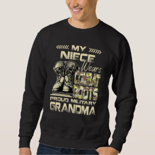 Sudadera Mi sobrina usa botes de combate orgullosa abuela m