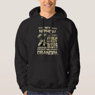 Sudadera Mi sobrino usa botes de combate orgullosos abuelit
