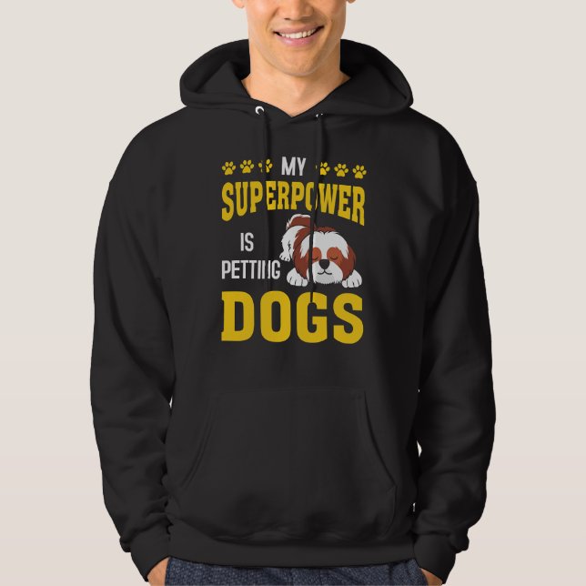Sudadera Mi Superpoder Es Petear Perro Shih Tzu (Anverso)