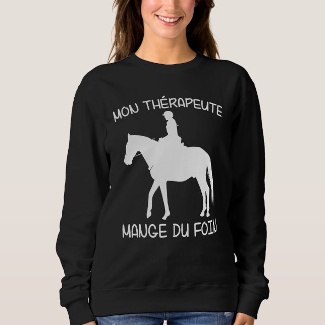 Sudadera Mi terapeuta come heno cabalga (Anverso)