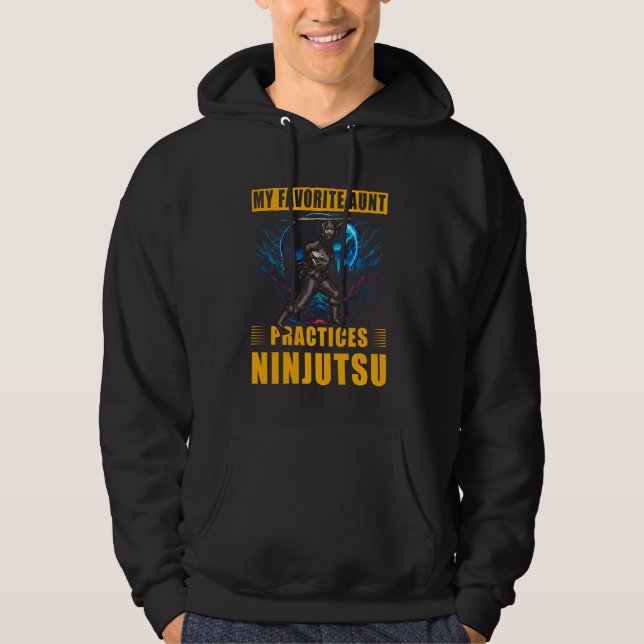 Sudadera Mi tía favorita practica Ninjutsu Ninja Warrija (Anverso)
