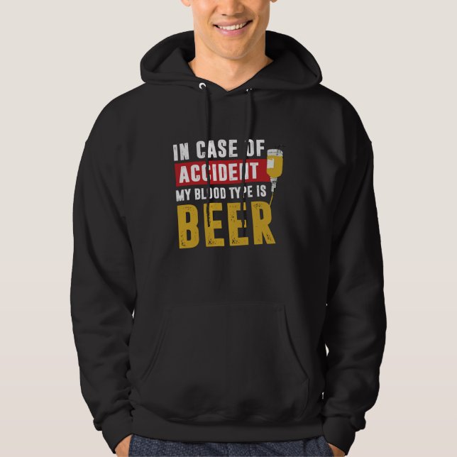 Sudadera Mi tipo de sangre es cerveza (Anverso)
