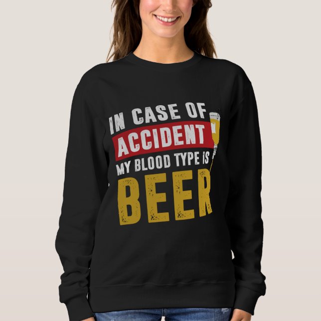 Sudadera Mi tipo de sangre es cerveza (Anverso)
