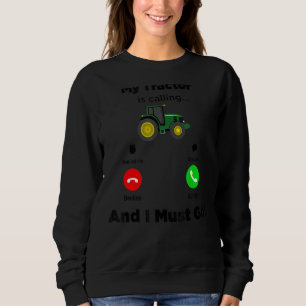 Sudadera Mi Tractor Llama Y Tengo Que Ir A Tractor Calli