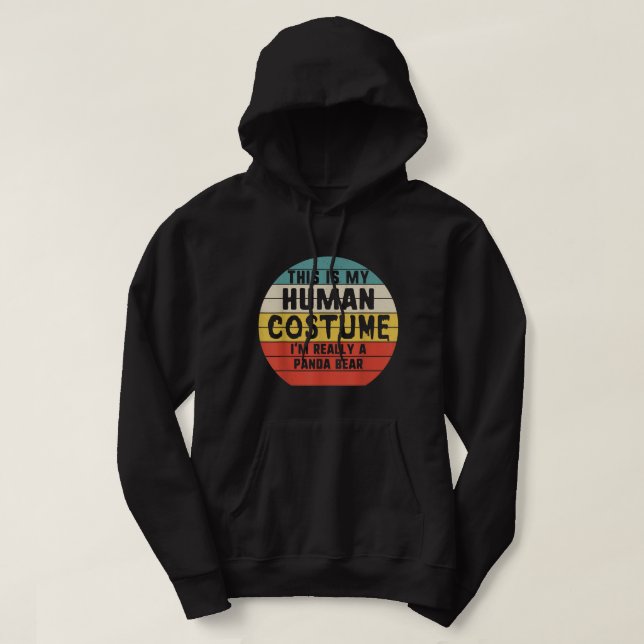 Sudadera Mi Traje Humano Realmente Soy Un Oso Panda Hallowe (Diseño del anverso)
