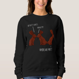 Sudadera Mi trasero duele Chiste meme de chocolate de pascu