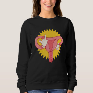 Sudadera Mi útero grosero dando la vuelta dedo medio femini