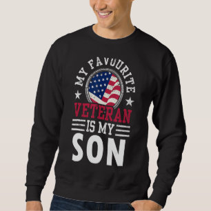 Sudadera Mi Veterano Favorito Es Mi Hijo Veterano Parientes