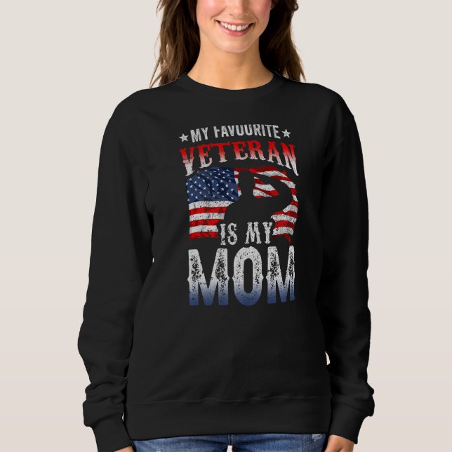 Sudadera Mi Veterano Favorito Es Mi Mamá Vet Militar Vetera (Anverso)