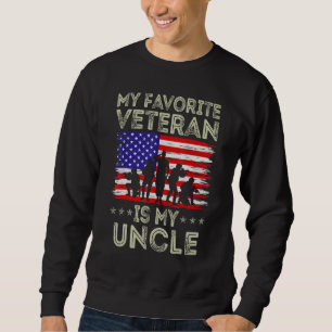 Sudadera Mi Veterano Favorito Es Mi Tío Bandera Americana V