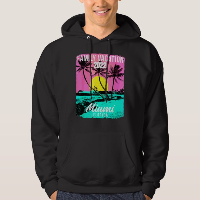 Sudadera Miami Beach Florida Family Vacation Beach Palm Tre (Anverso)
