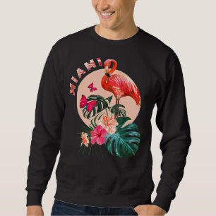 Sudadera Miami Beach Florida Flamingo Sunset Flores Miami