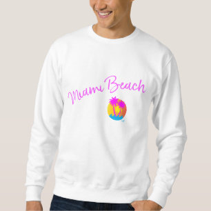 Sudadera Miami Beach, Florida Logo Palmas Sun Guay
