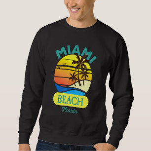 Sudadera Miami Beach Florida Retro Vintage Beach Verano Vac