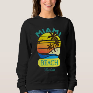 Sudadera Miami Beach Florida Retro Vintage Beach Verano Vac