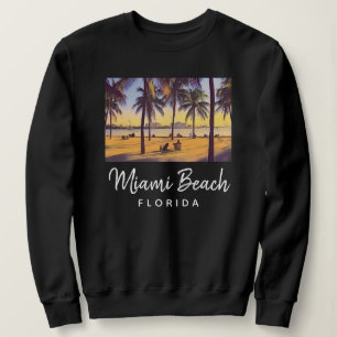 Sudadera Miami Beach Florida Vintage Watercolor Art