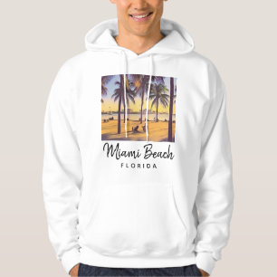 Sudadera Miami Beach Florida Vintage Watercolor Art