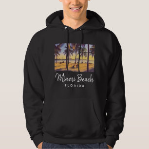 Sudadera Miami Beach Florida Vintage Watercolor Art