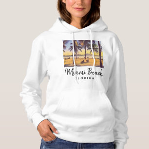 Sudadera Miami Beach Florida Vintage Watercolor Art