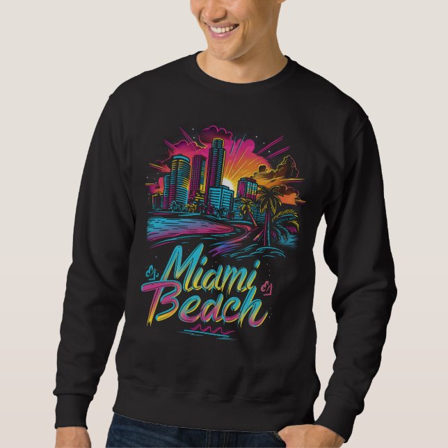 Sudadera Miami Beach Retro Vibes (Anverso)