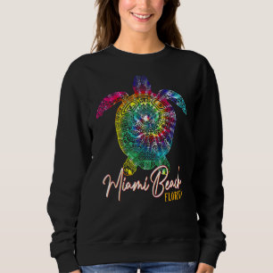 Sudadera Miami Beach Tie Dye Sea Turtle Vac Familia