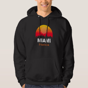 Sudadera Miami Florida Atardecer Vintage Retro Ciudad Estad