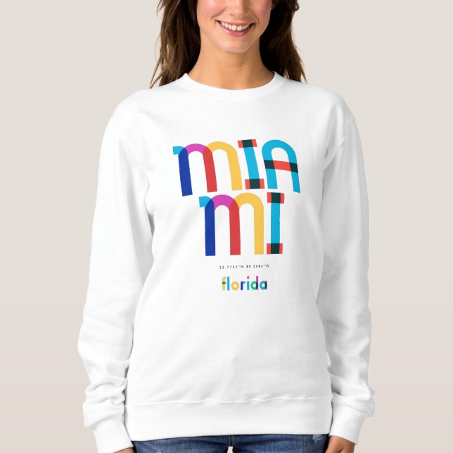 Sudadera Miami Florida Mid Century, Pop Art, (Anverso)
