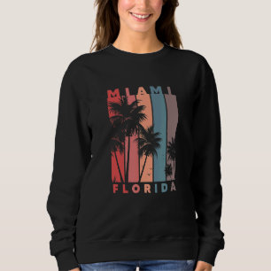 Sudadera Miami Florida Palm Trees Beach Ret de vacaciones d