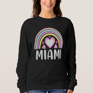 Sudadera Miami Florida Para Mujeres Corazones Arcoiris