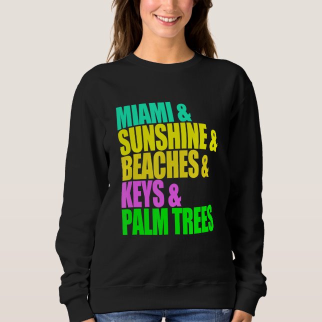 Sudadera Miami Florida Playa Palm Trees Sunshine Vacation (Anverso)