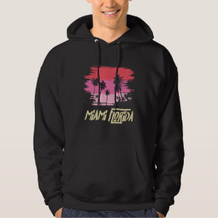 Sudadera Miami Florida Skyline Palm Trees Retro Miami Beach