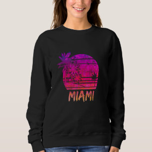 Sudadera Miami Florida Vacation Palm Tree Beach Vintage Swe