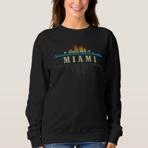 Sudadera Miami Skyline Florida Fl Vintage Pride Retro