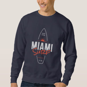 Sudadera Miami Surf – Diseño de tabla de surf vintage con p