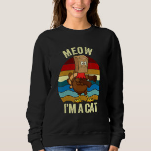 Sudadera Miau soy un gato haciendo dabbing en pavo falso Dí