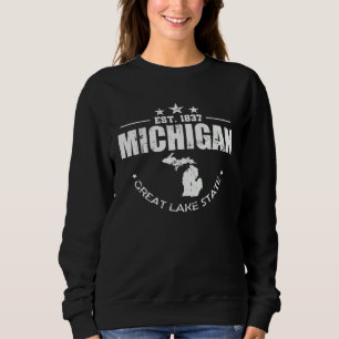 Sudadera Míchigan Est 1837 Gran Estado de los Lagos EE. UU.