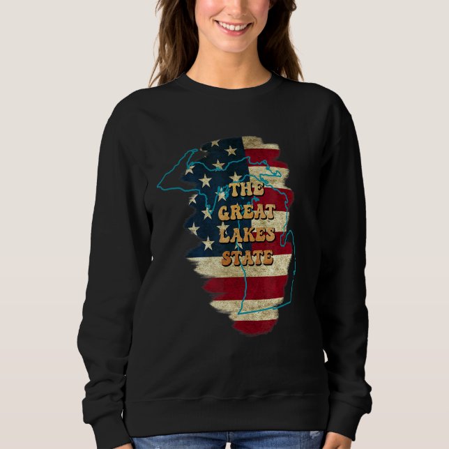 Sudadera Michigan Mi Us Flag Motto (Anverso)