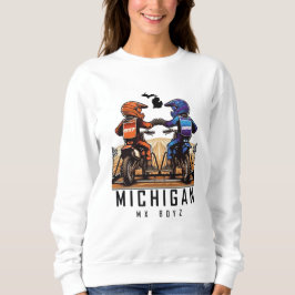 Sudadera Michigan MX Boyz White Crew