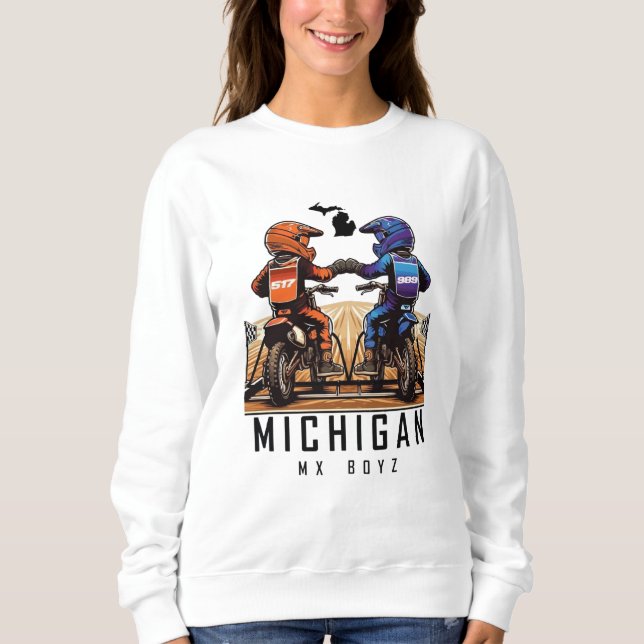 Sudadera Michigan MX Boyz White Crew Kids (Anverso)